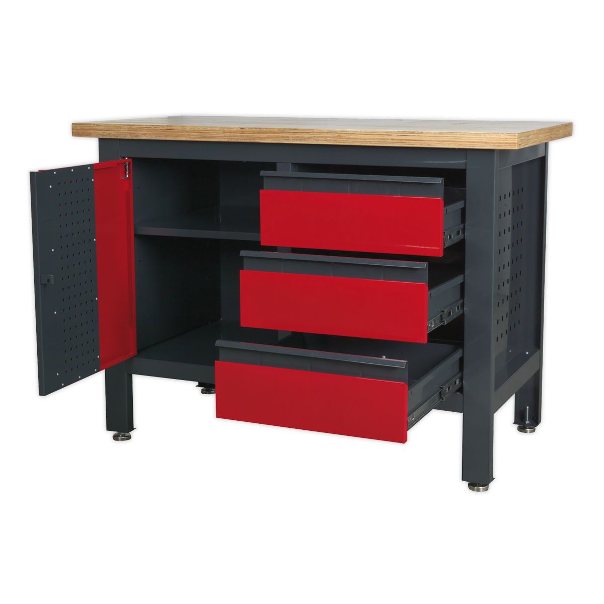 Sealey Workbench with 3 Drawers & Cupboard - Image 6