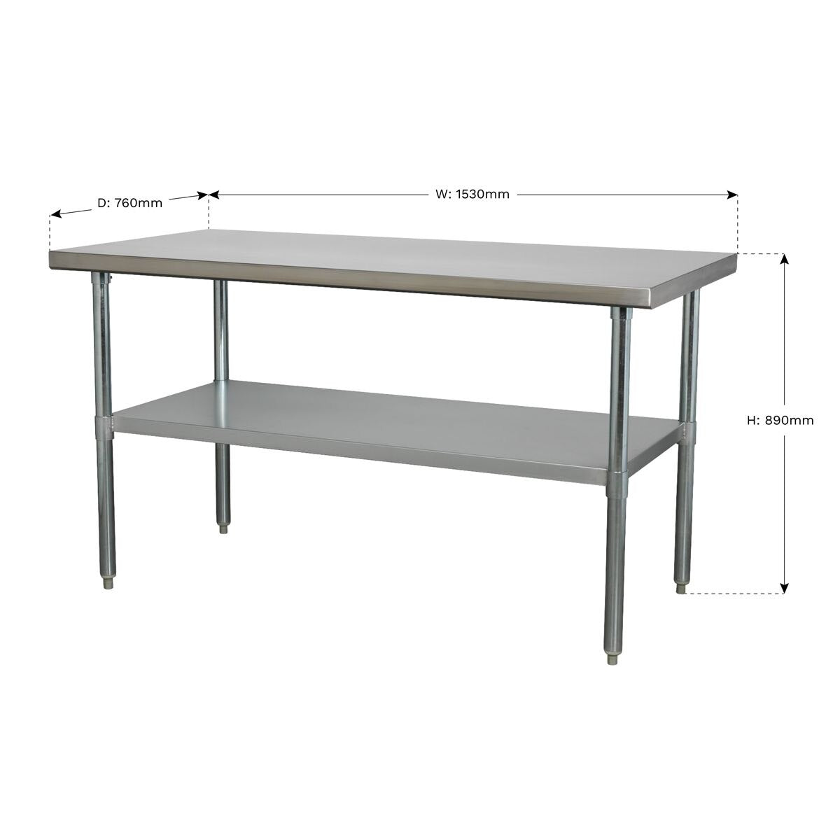 Sealey Stainless Steel Workbench 1.5m - Image 2