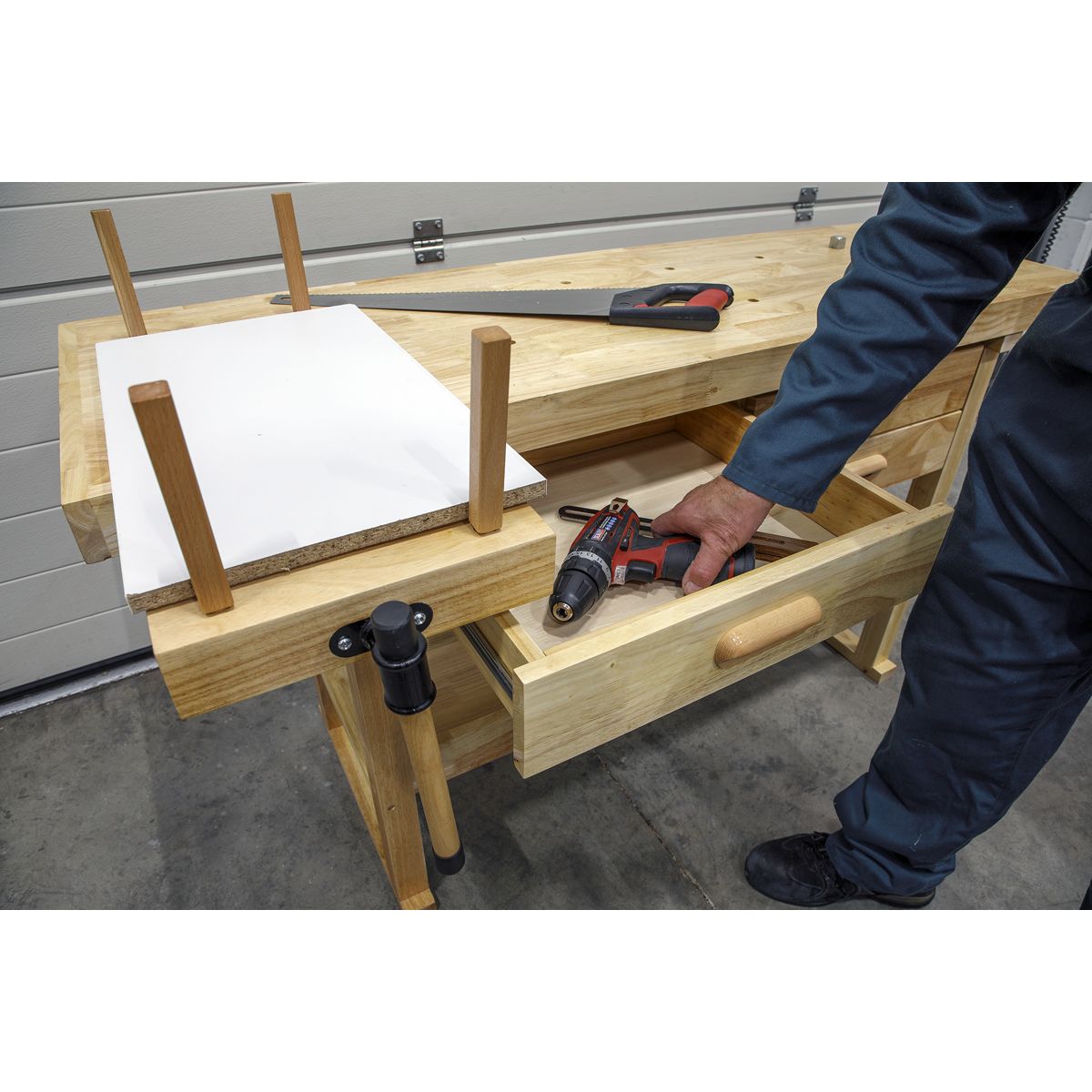 Sealey Woodworking Bench with 4 Drawers - Image 4