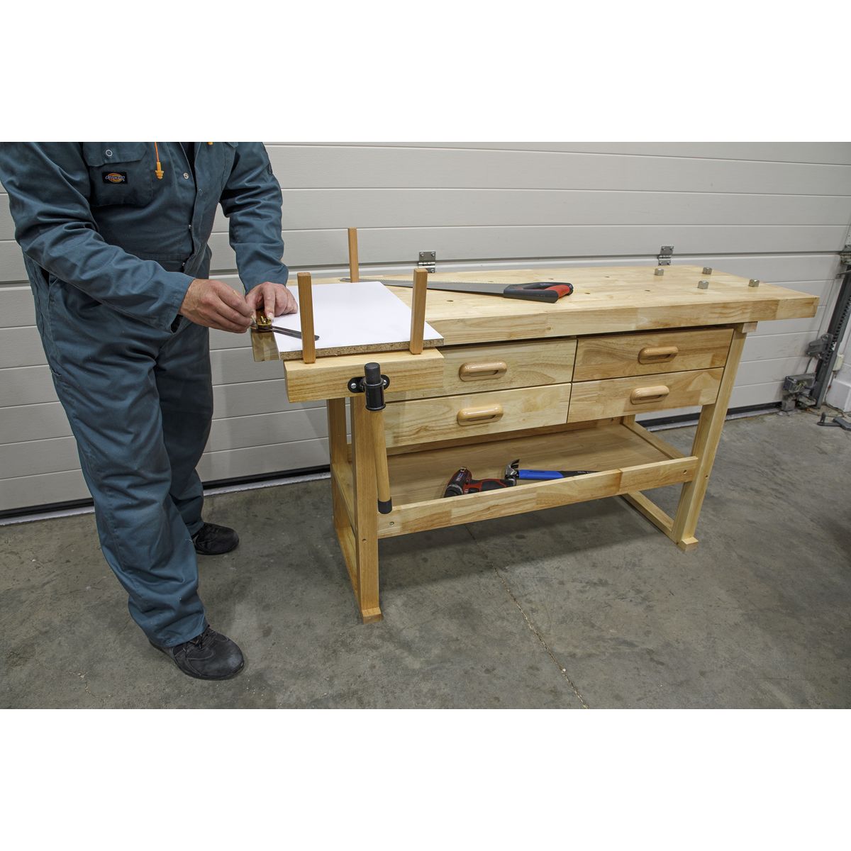 Sealey Woodworking Bench with 4 Drawers - Image 7