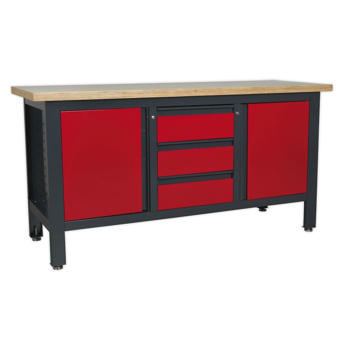 Sealey Workbench with 3 Drawers & 2 Cupboards - Image 1