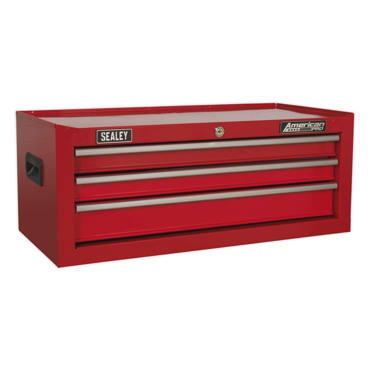 Sealey American PRO Mid-Box Tool Chest 3 Drawer - Red - Image 1