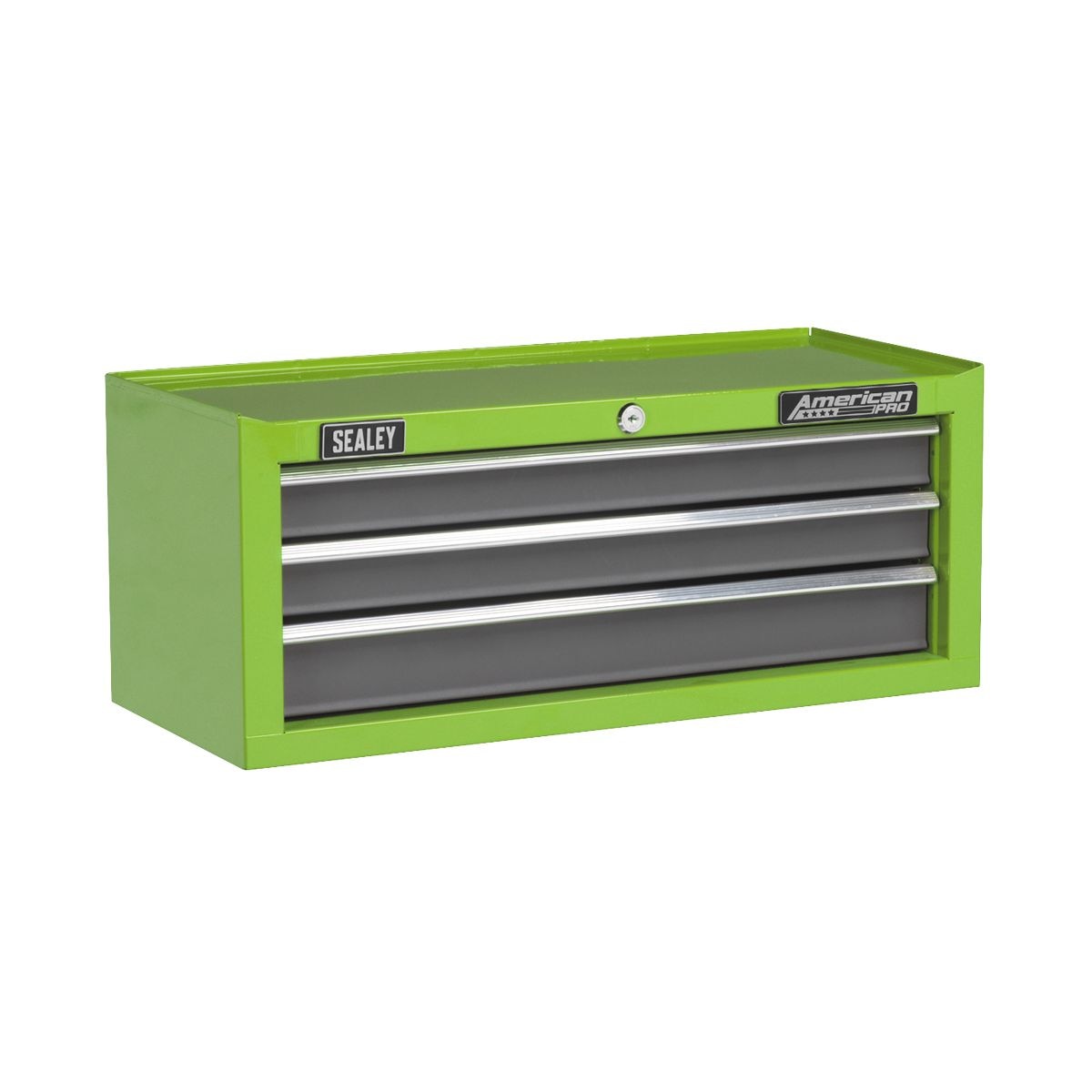 Sealey American PRO Mid-Box Tool Chest 3 Drawer - Green/Grey - Image 1