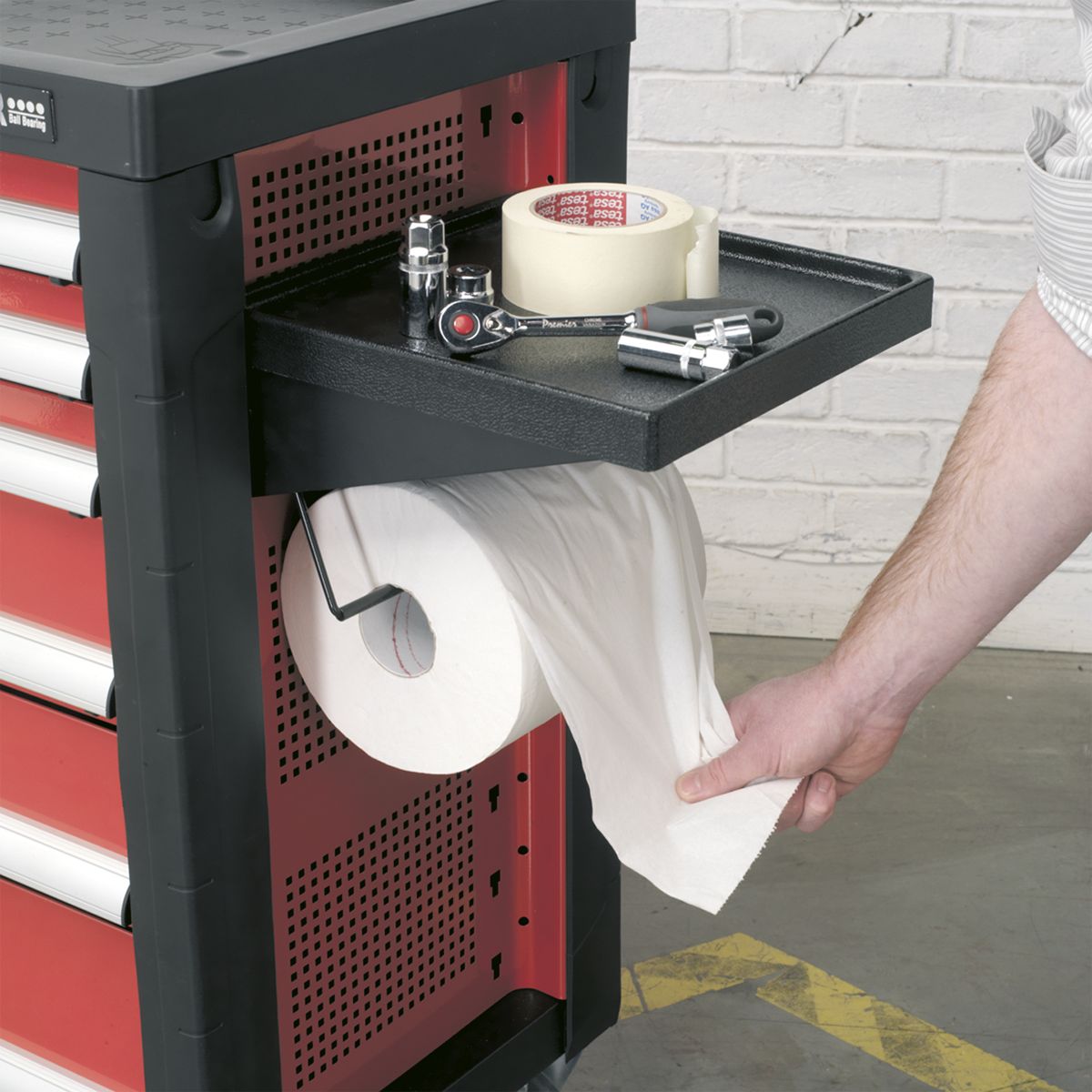 Sealey Premier Side Shelf & Roll Holder for AP24 Series Tool Chests - Image 2