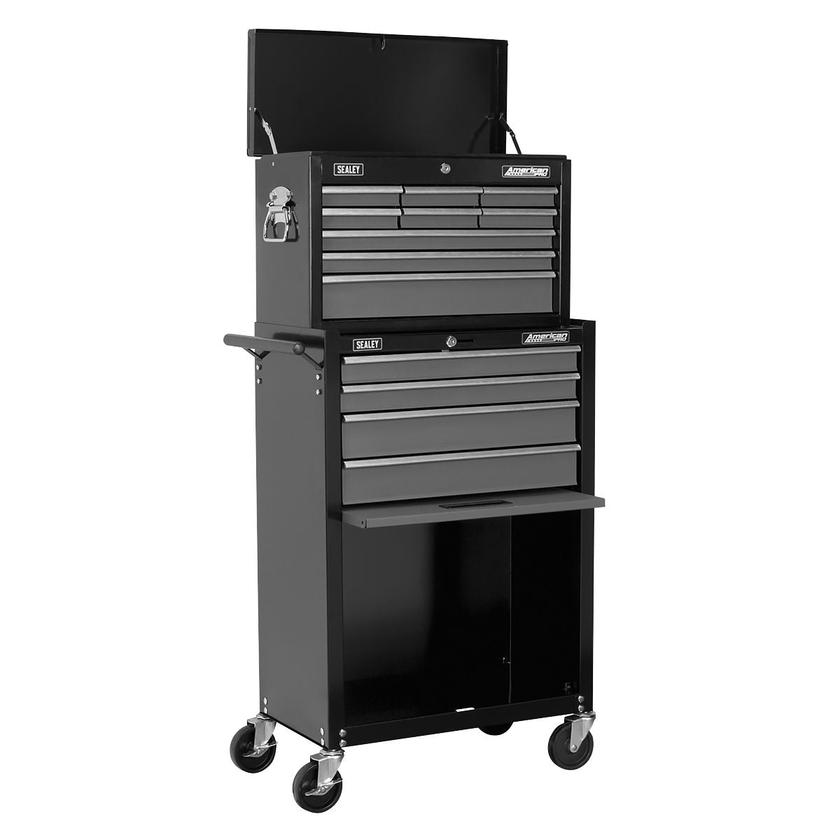 Sealey American PRO Topchest & Rollcab Combination 13 Drawer - Black/Grey - Image 1