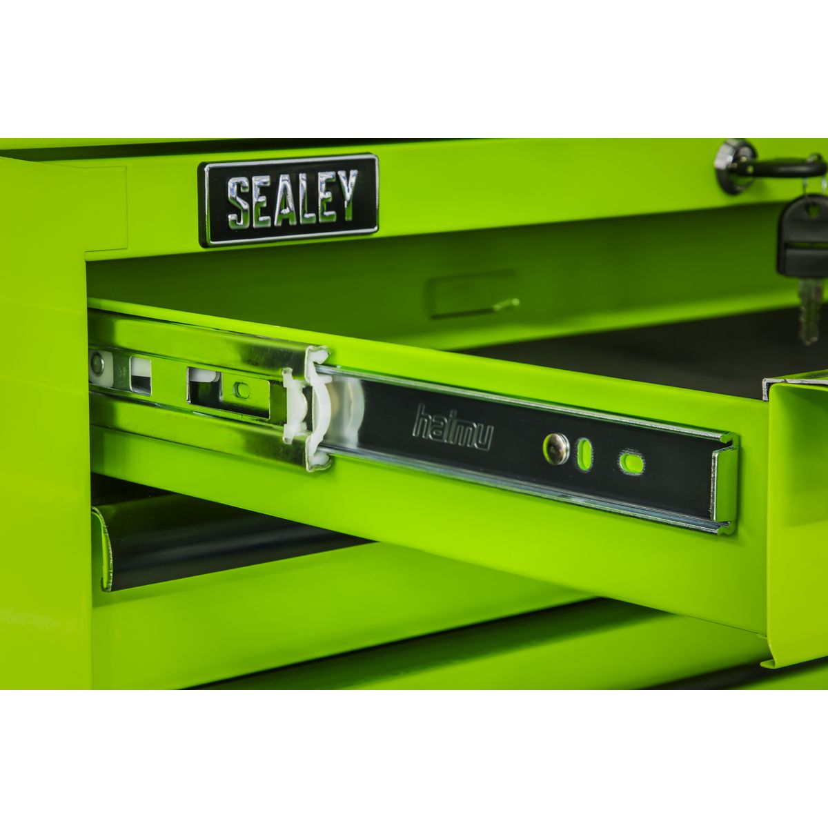 Sealey Superline PRO Mid-Box Tool Chest 2 Drawer - Green/Black - Image 3