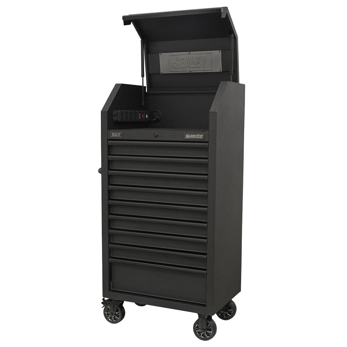 Sealey Superline PRO Black Edition Tower Cabinet with 9 Soft Close Drawers & Power Strip 690mm - Image 3