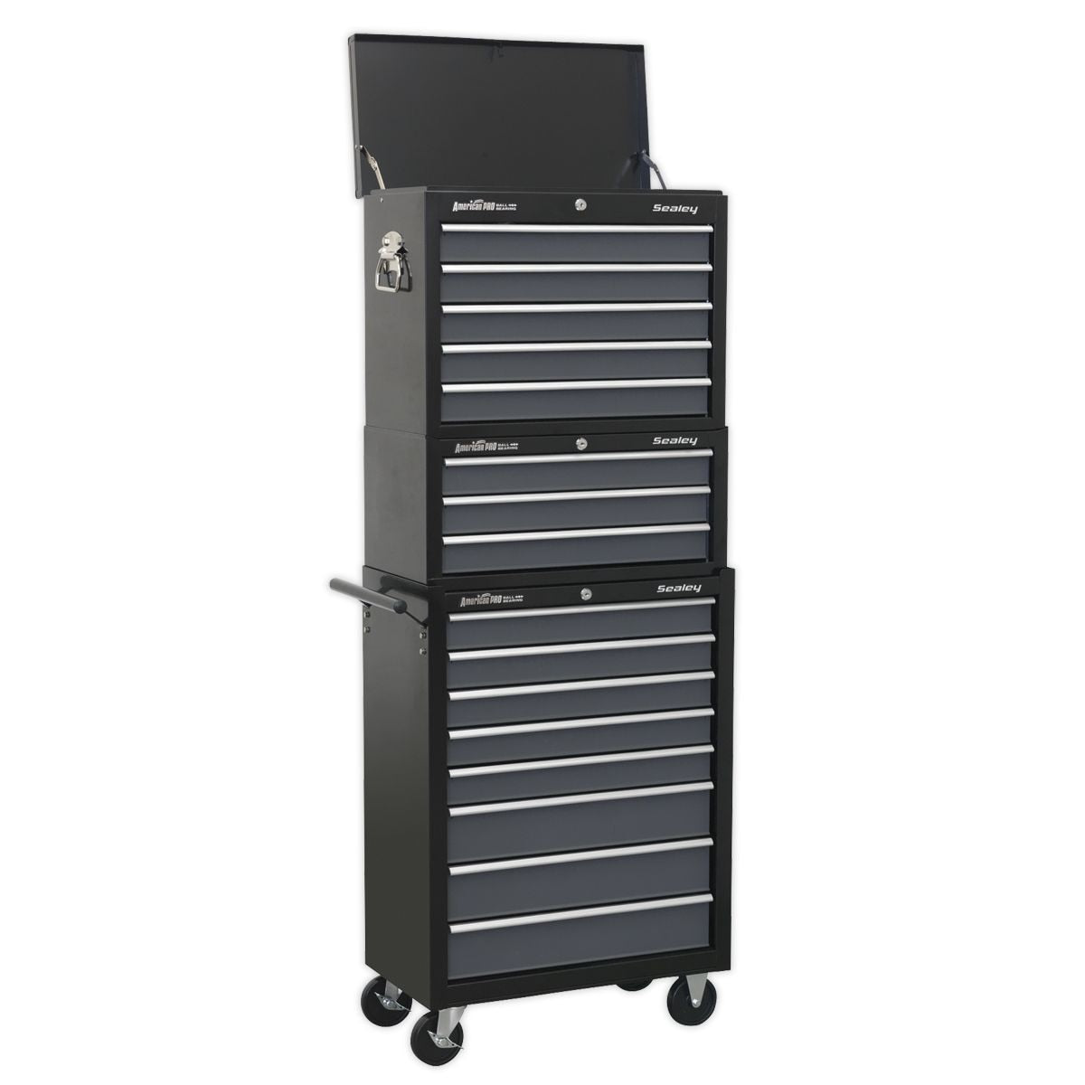 Sealey American PRO Tool Chest Combination 16 Drawer - Black/Grey - Image 1