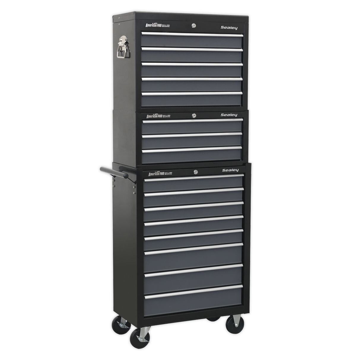 Sealey American PRO Tool Chest Combination 16 Drawer - Black/Grey - Image 6