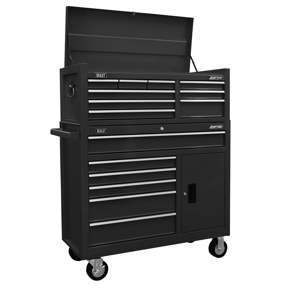 Sealey American PRO Topchest & Rollcab Combination 15 Drawer - Black - Image 1