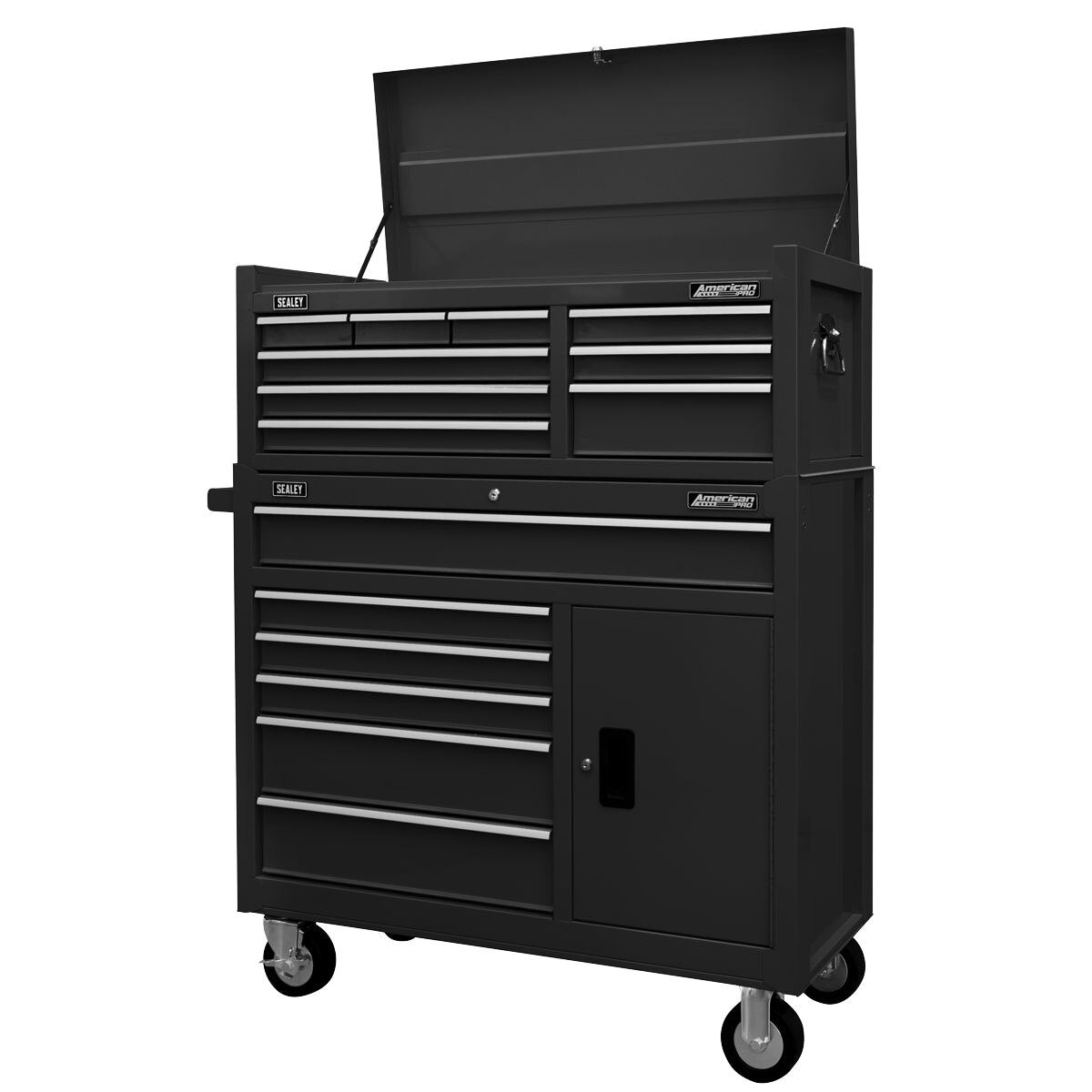 Sealey American PRO Topchest & Rollcab Combination 15 Drawer - Black - Image 2