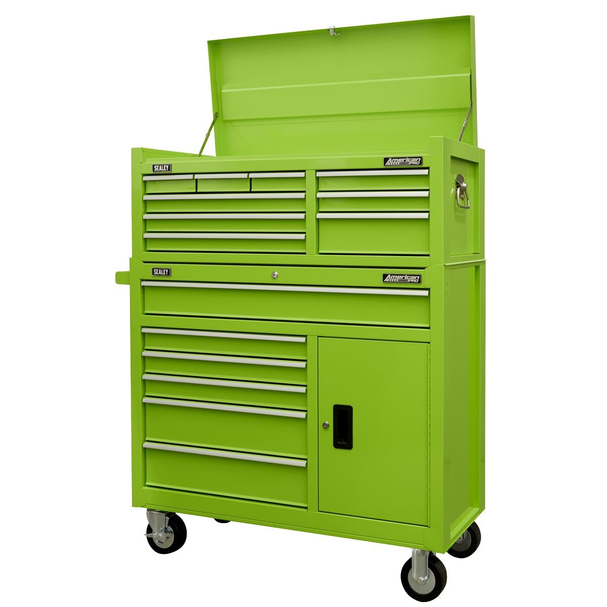 Sealey American PRO Topchest & Rollcab Combination 15 Drawer - Green - Image 2