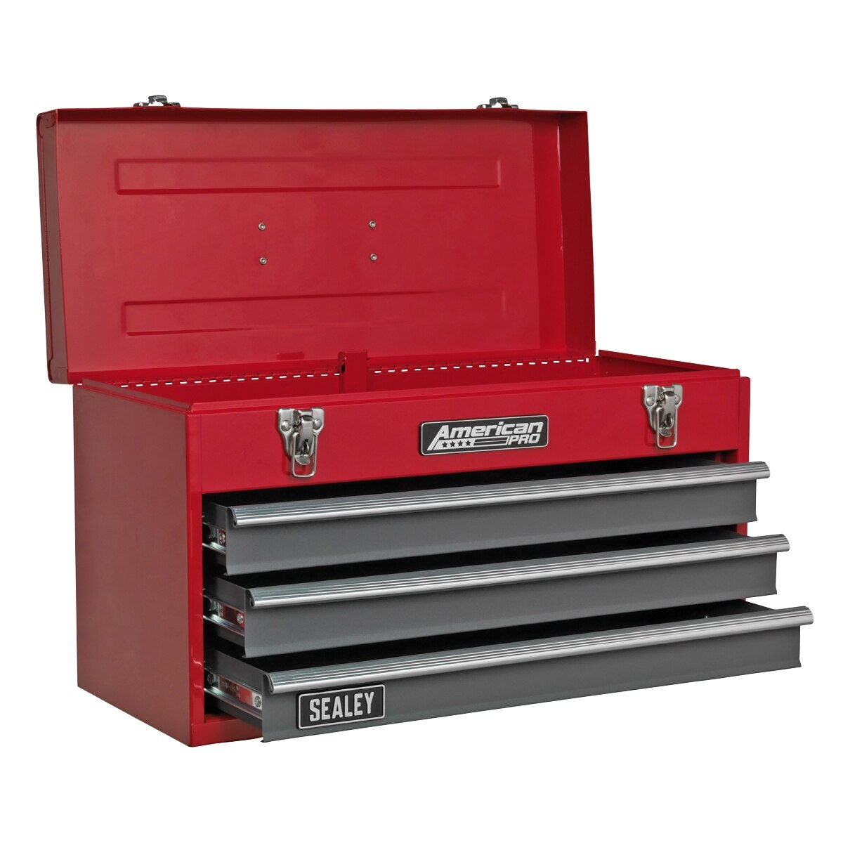 Sealey American PRO Tool Chest 3 Drawer - Red/Grey - Image 2