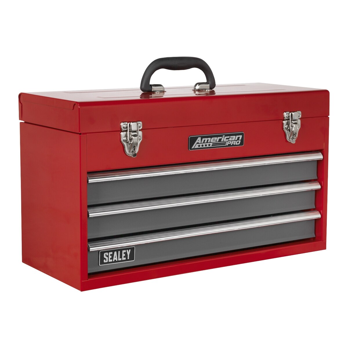 Sealey American PRO Tool Chest 3 Drawer - Red/Grey - Image 3