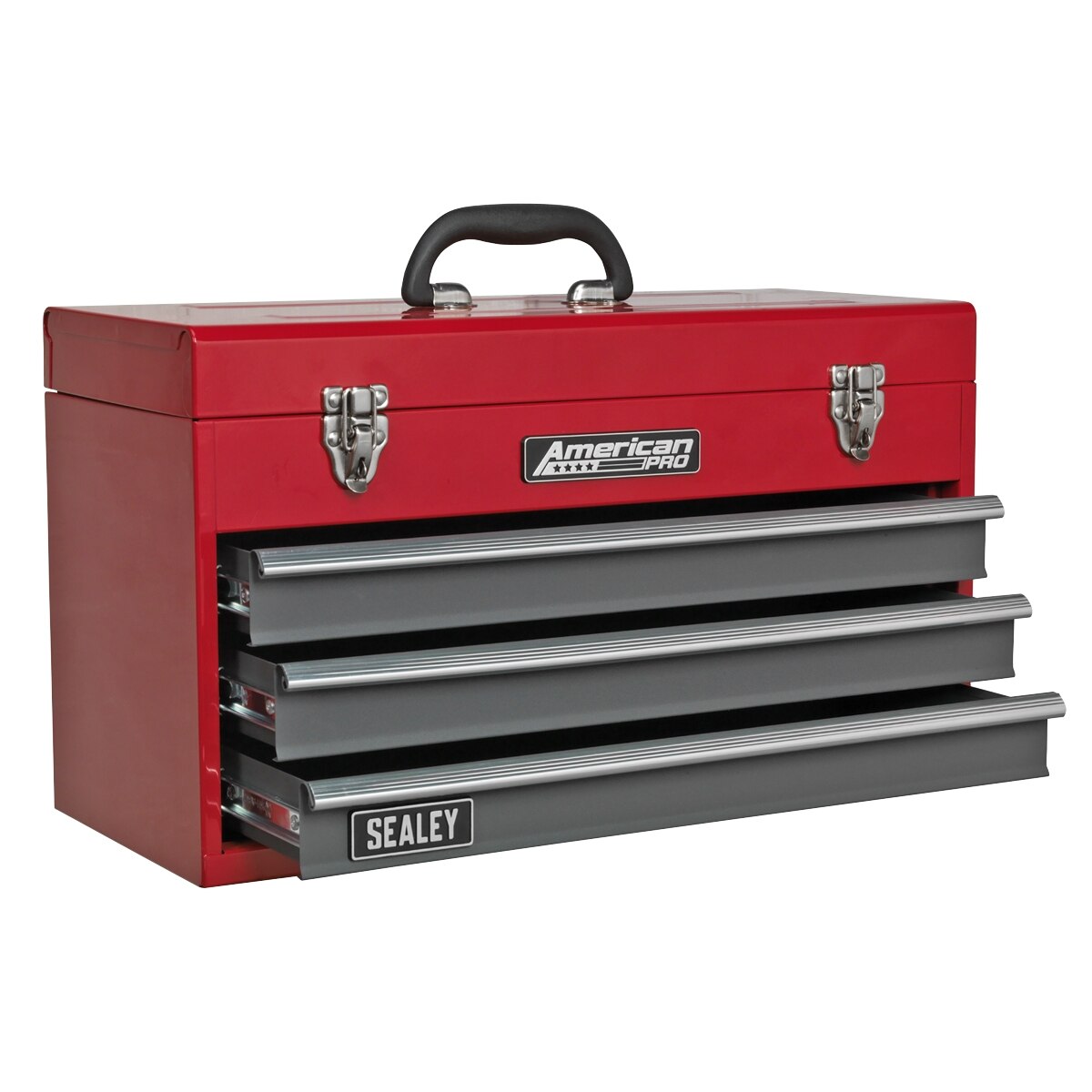 Sealey American PRO Tool Chest 3 Drawer - Red/Grey - Image 4