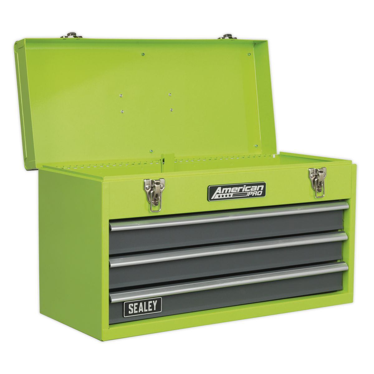 Sealey American PRO Tool Chest 3 Drawer - Green/Grey - Image 1