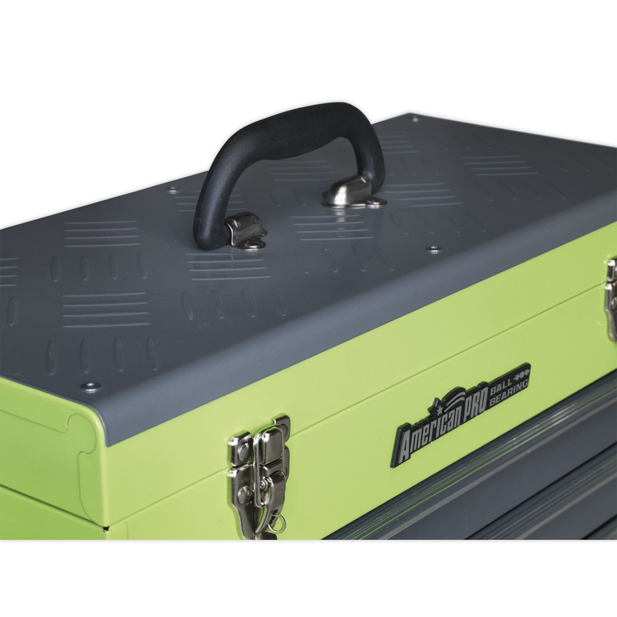 Sealey American PRO Tool Chest 3 Drawer - Green/Grey - Image 2