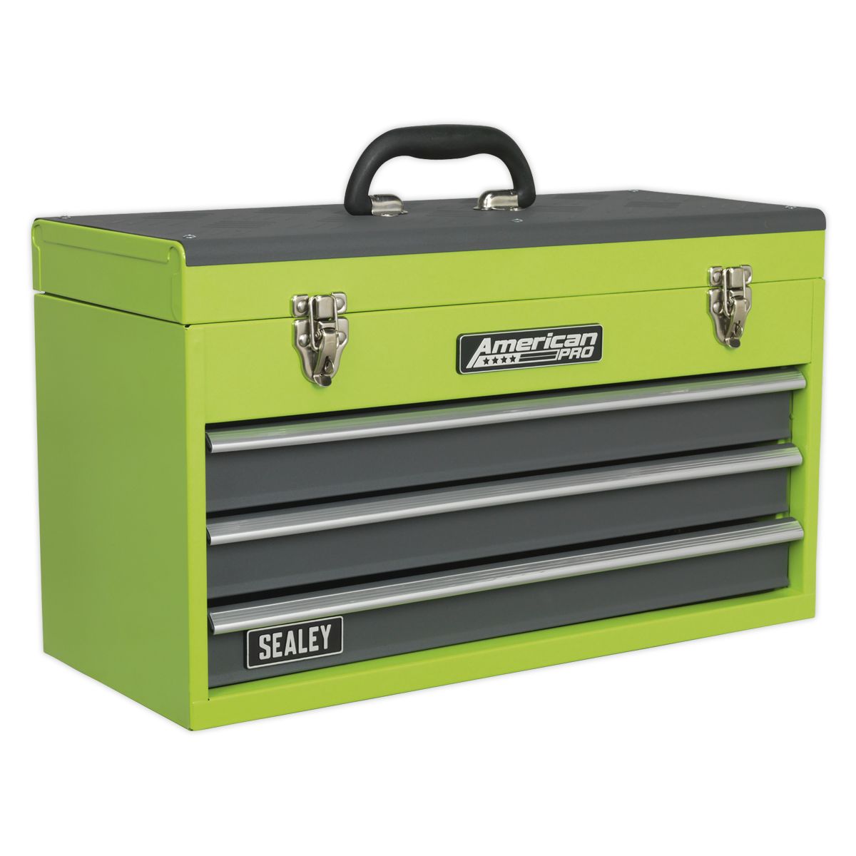 Sealey American PRO Tool Chest 3 Drawer - Green/Grey - Image 3