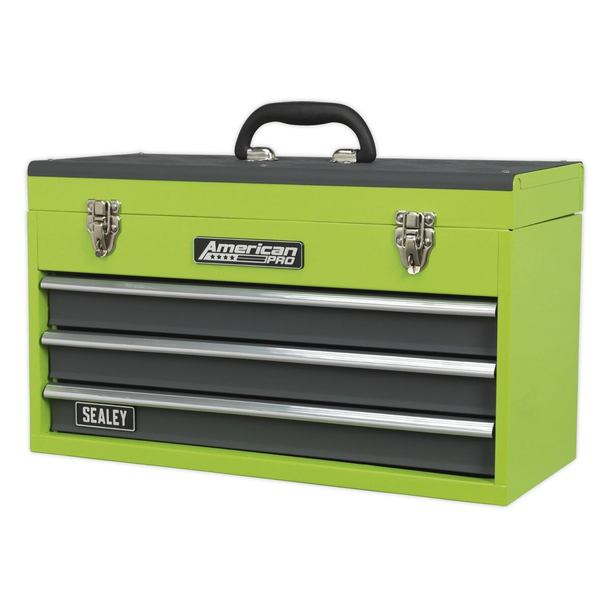 Sealey American PRO Tool Chest 3 Drawer - Green/Grey - Image 4