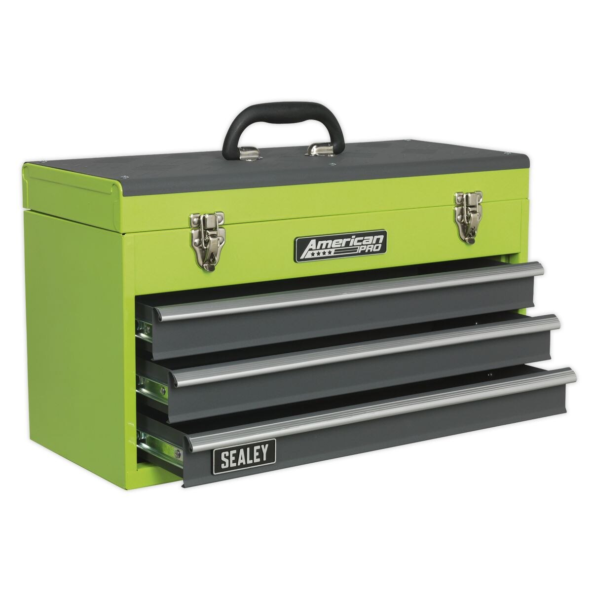 Sealey American PRO Tool Chest 3 Drawer - Green/Grey - Image 5