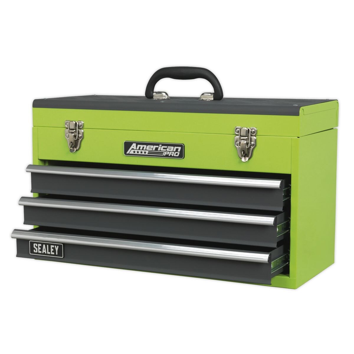 Sealey American PRO Tool Chest 3 Drawer - Green/Grey - Image 6