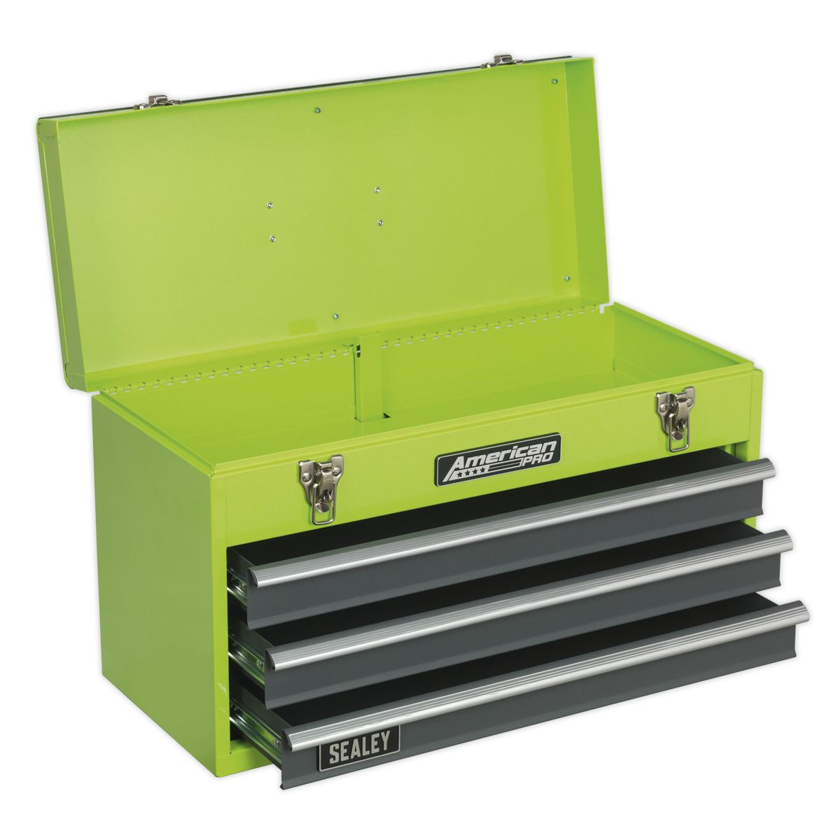 Sealey American PRO Tool Chest 3 Drawer - Green/Grey - Image 8