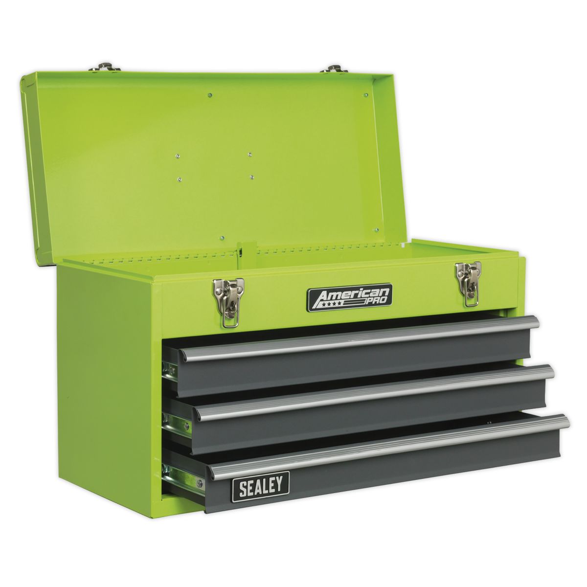 Sealey American PRO Tool Chest 3 Drawer - Green/Grey - Image 9