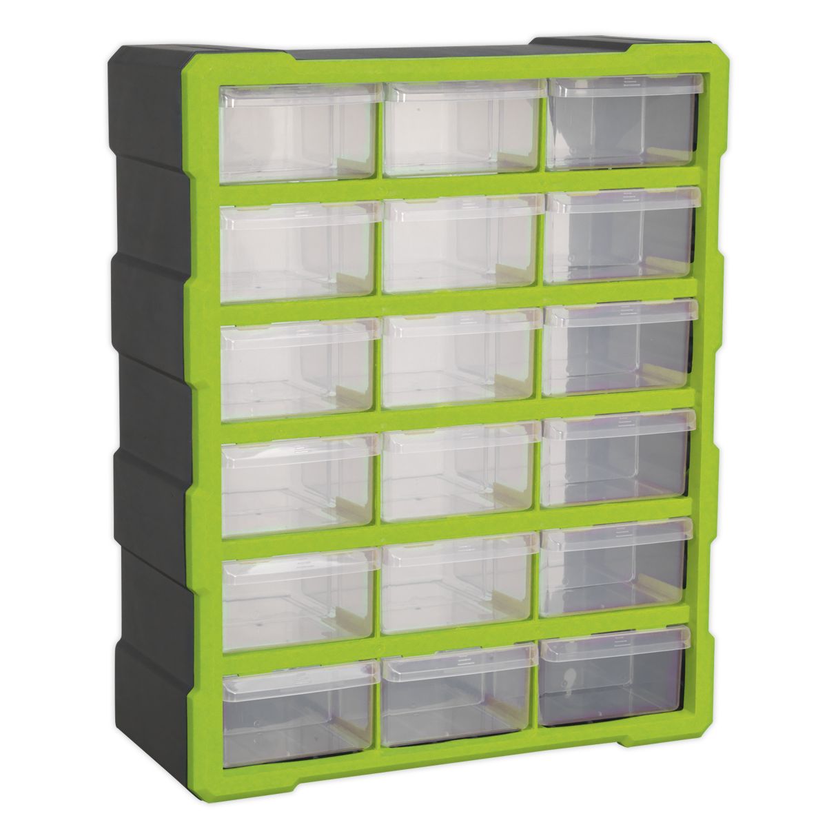 Sealey Cabinet Box 18 Drawer - Green/Black - Image 1