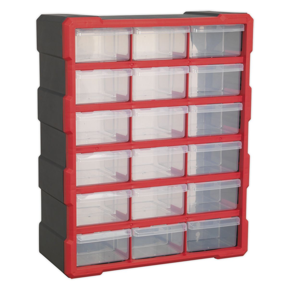 Sealey Cabinet Box 18 Drawer - Red/Black - Image 1