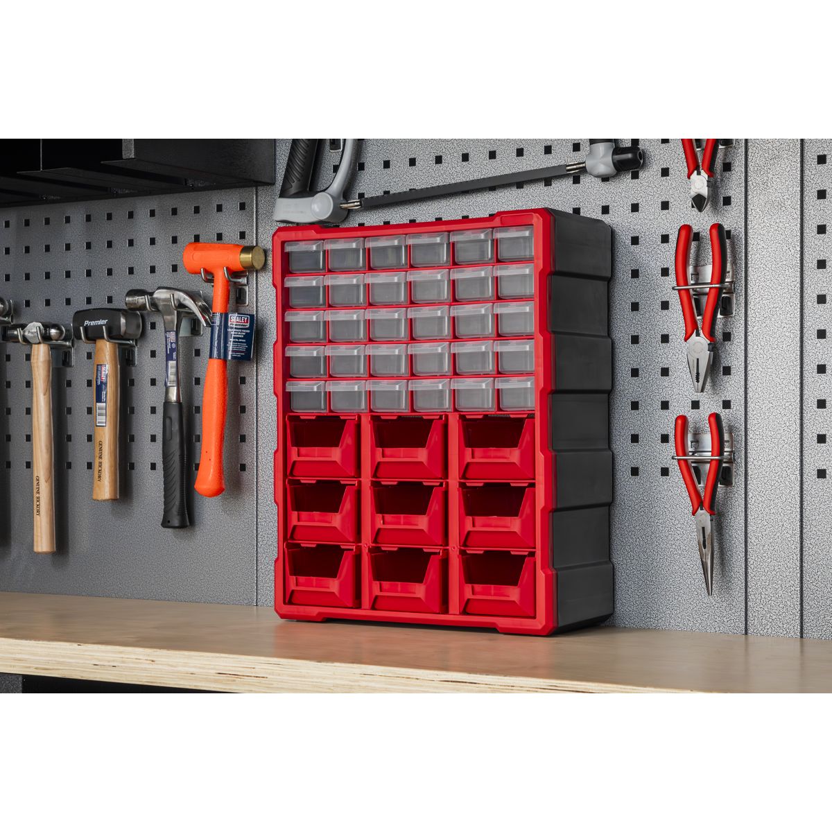 Sealey Cabinet Box 39 Drawer - Red/Black - Image 5