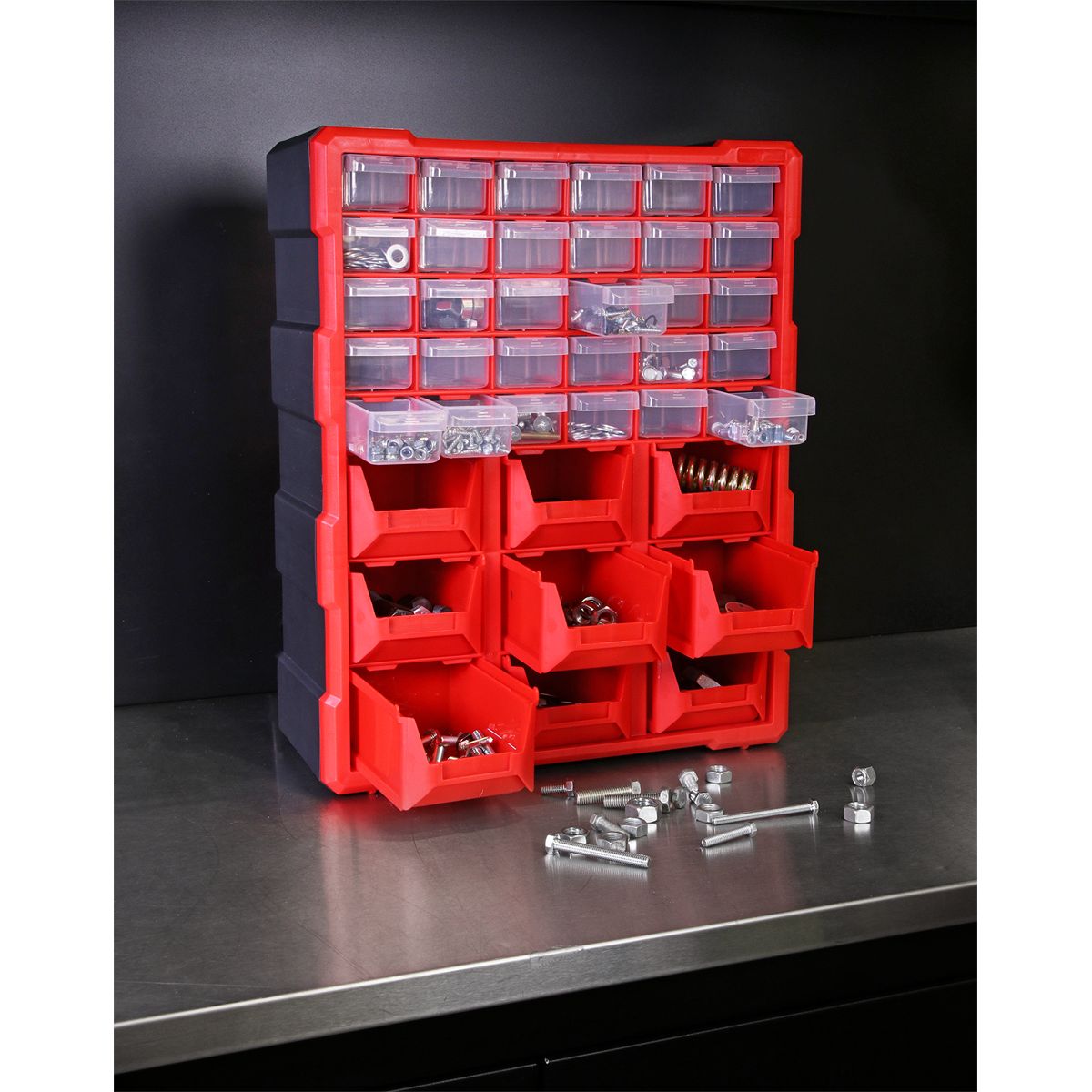 Sealey Cabinet Box 39 Drawer - Red/Black - Image 7