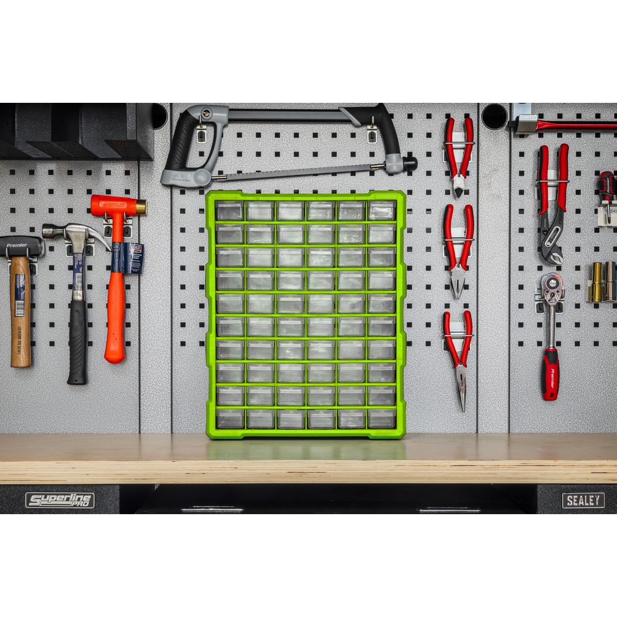 Sealey Cabinet Box 60 Drawer - Green/Black - Image 7