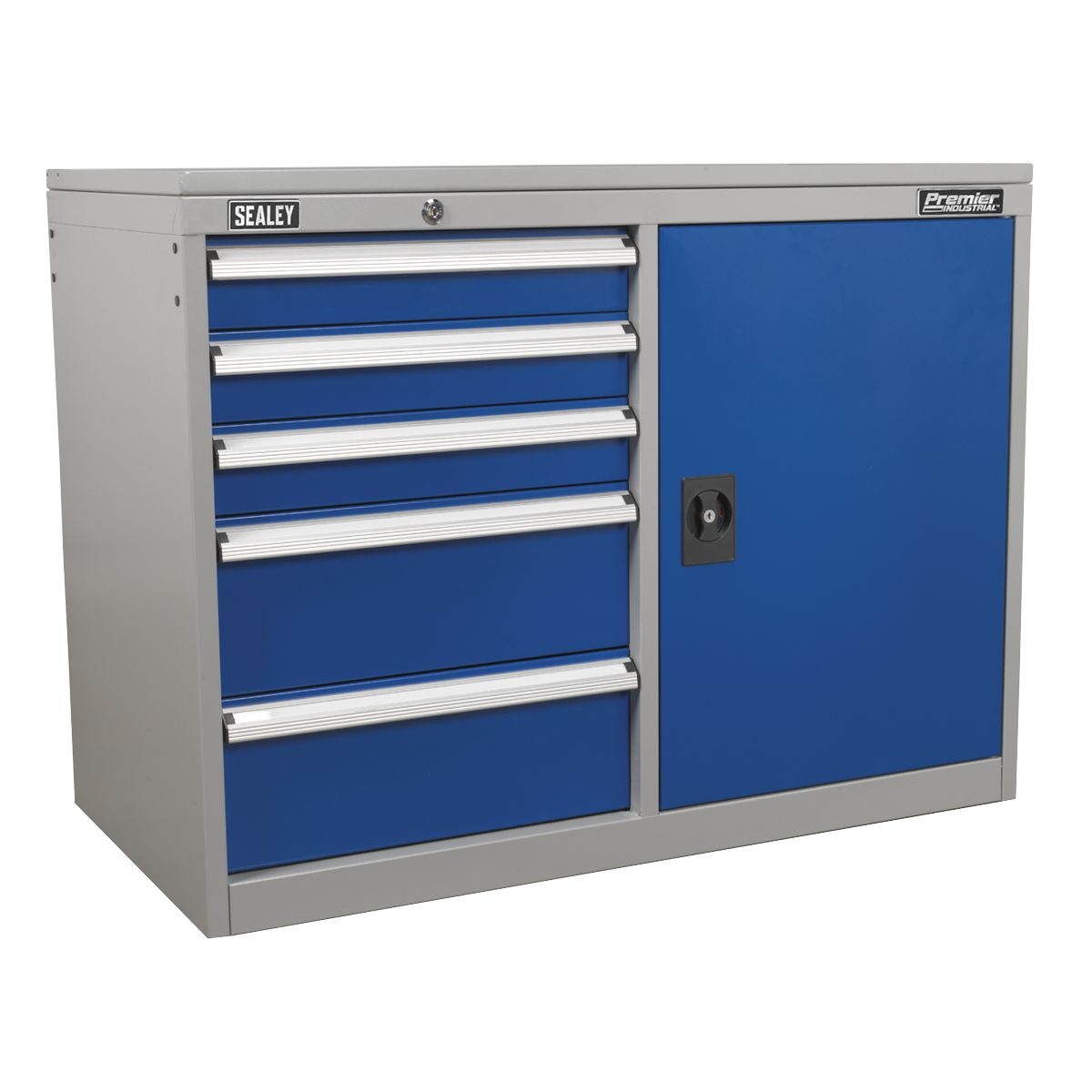 Sealey Premier Industrial Cabinet/Workstation with 5 Drawers & 1 Shelf Locker - Image 1