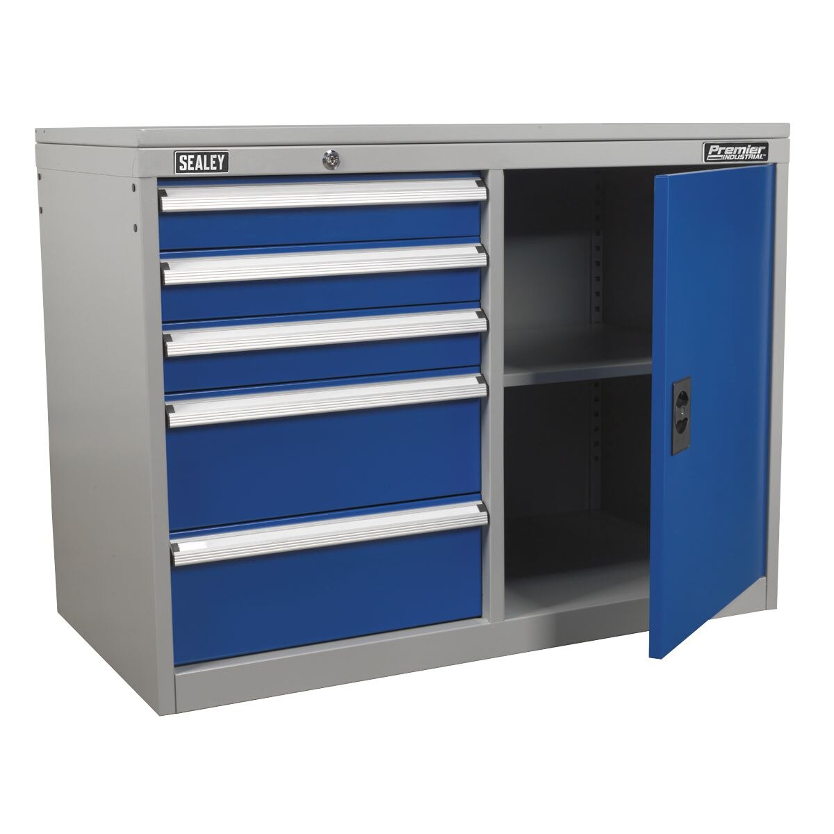 Sealey Premier Industrial Cabinet/Workstation with 5 Drawers & 1 Shelf Locker - Image 3