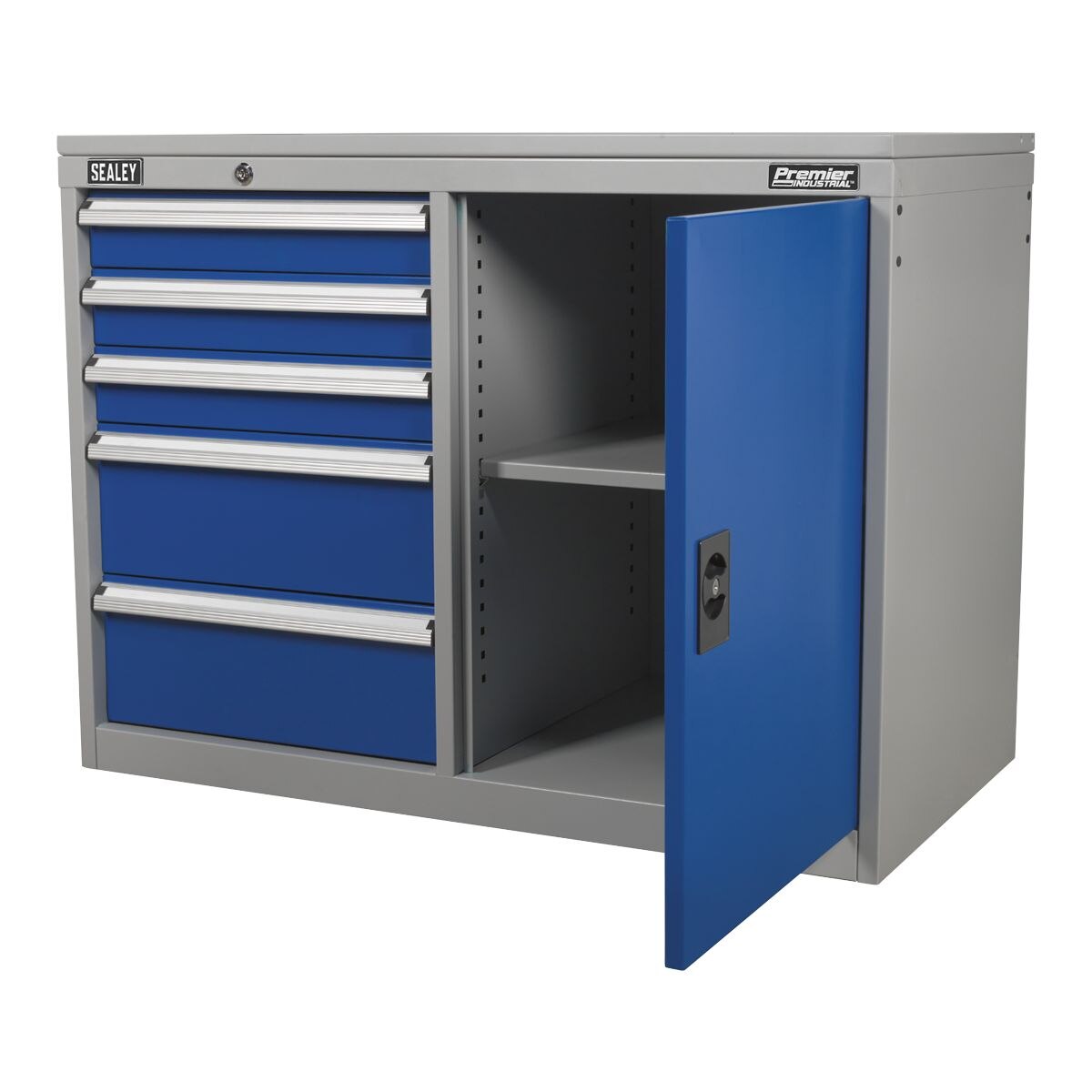 Sealey Premier Industrial Cabinet/Workstation with 5 Drawers & 1 Shelf Locker - Image 4