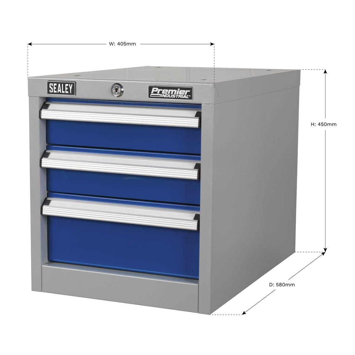 Sealey Premier Industrial Triple Drawer Unit for API Series Workbenches - Image 3