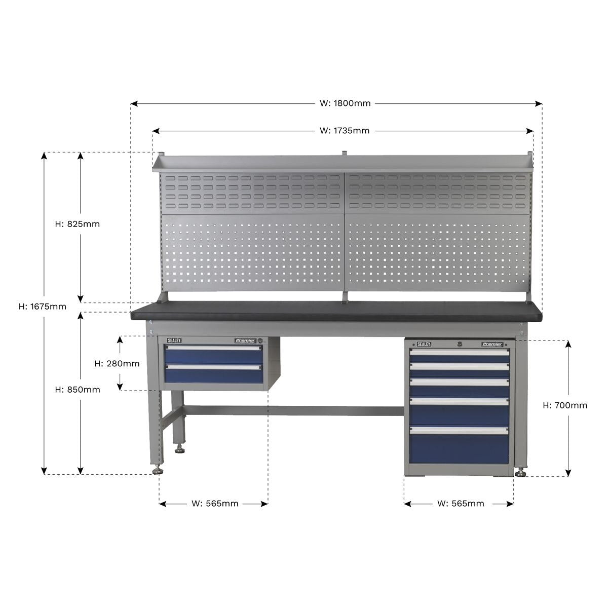 Sealey Premier Industrial Complete Workstation & Cabinet Combo 1.8m - Image 8