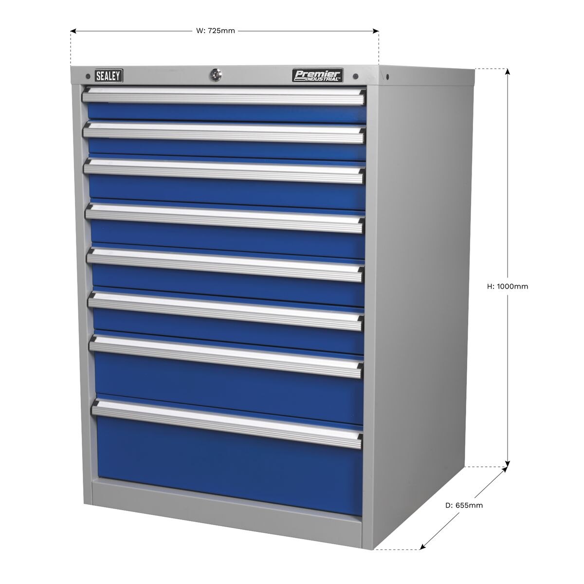 Sealey Premier Industrial Cabinet 8 Drawer - Image 3