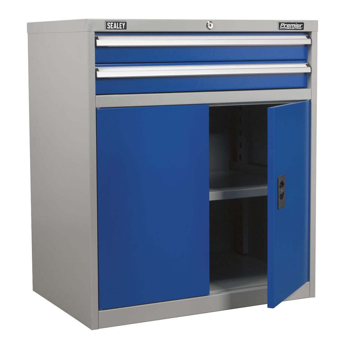 Sealey Premier Industrial Industrial Cabinet with 2 Drawers & 1 Shelf Double Locker - Image 4