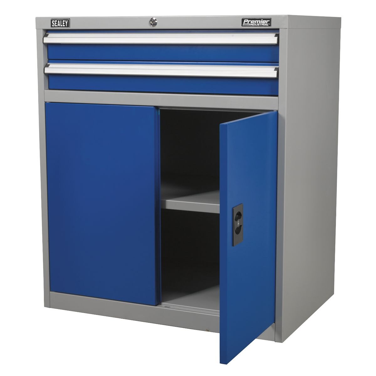 Sealey Premier Industrial Industrial Cabinet with 2 Drawers & 1 Shelf Double Locker - Image 5