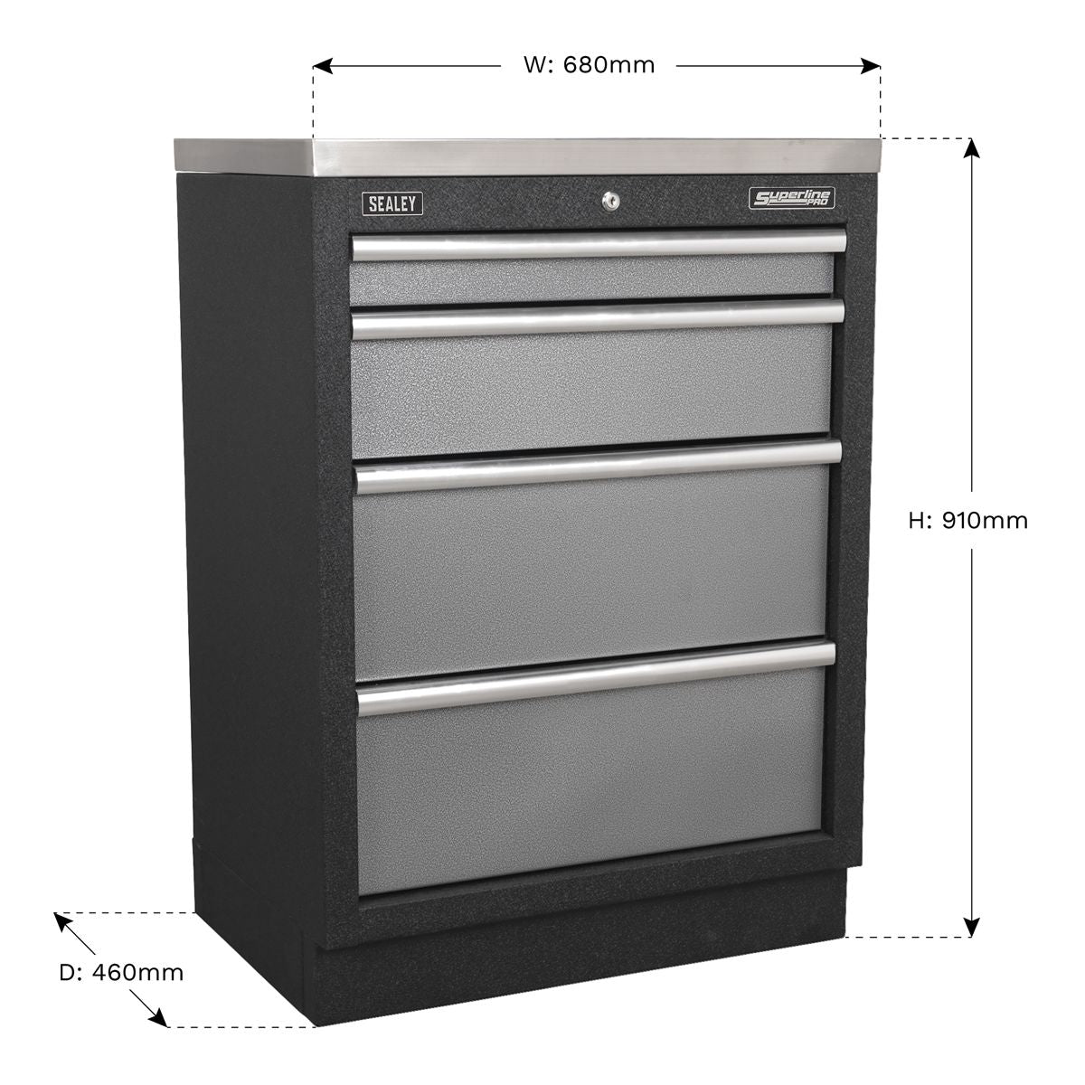 Sealey Superline PRO Modular 4 Drawer Cabinet 680mm - Image 3