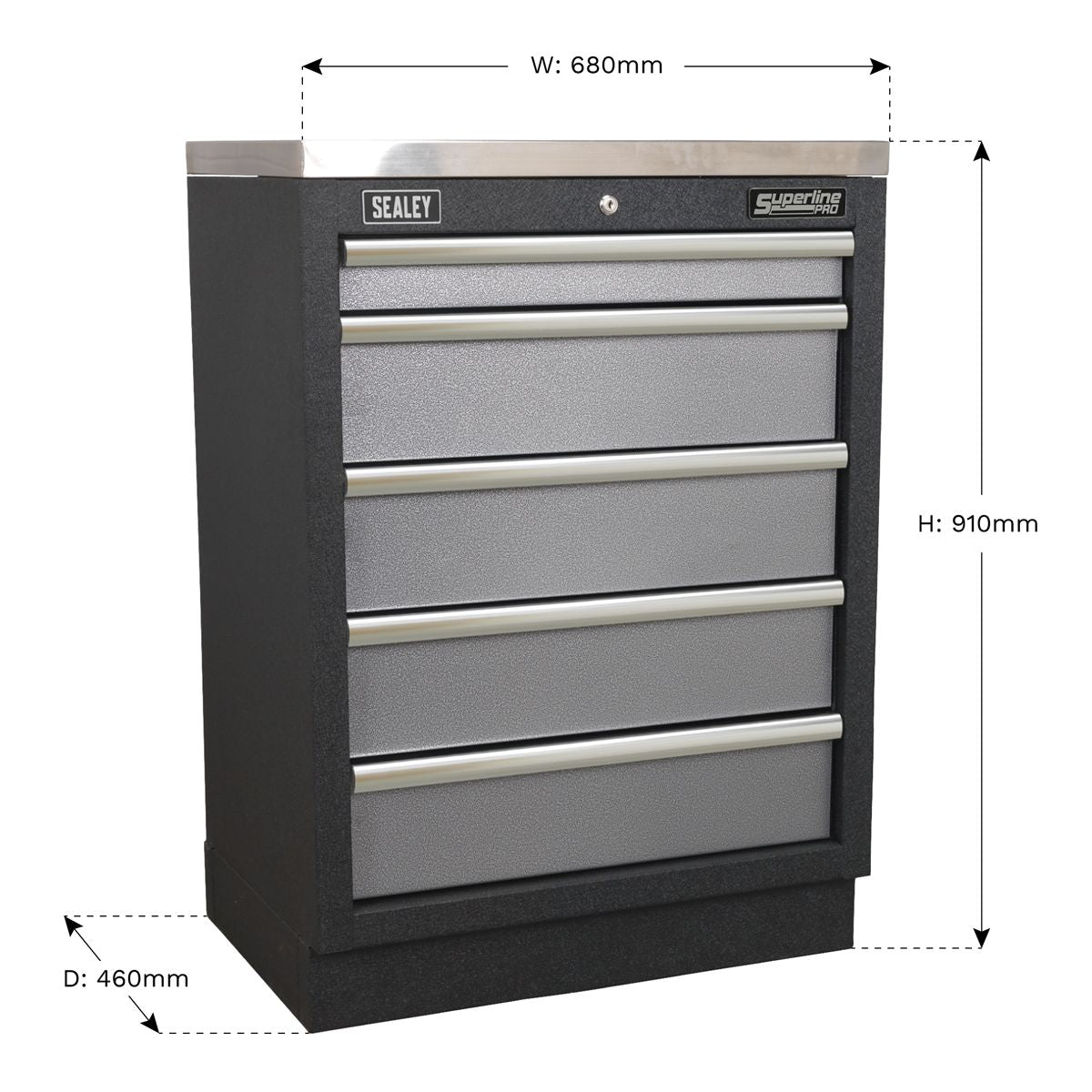 Sealey Superline PRO Modular Cabinet 5 Drawer 680mm - Image 3