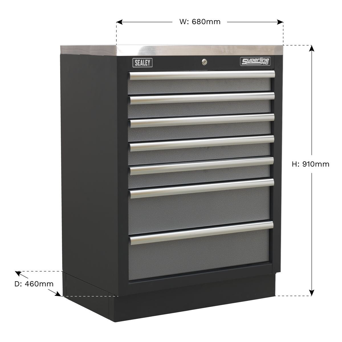 Sealey Superline PRO Modular Cabinet 7 Drawer 680mm - Image 5