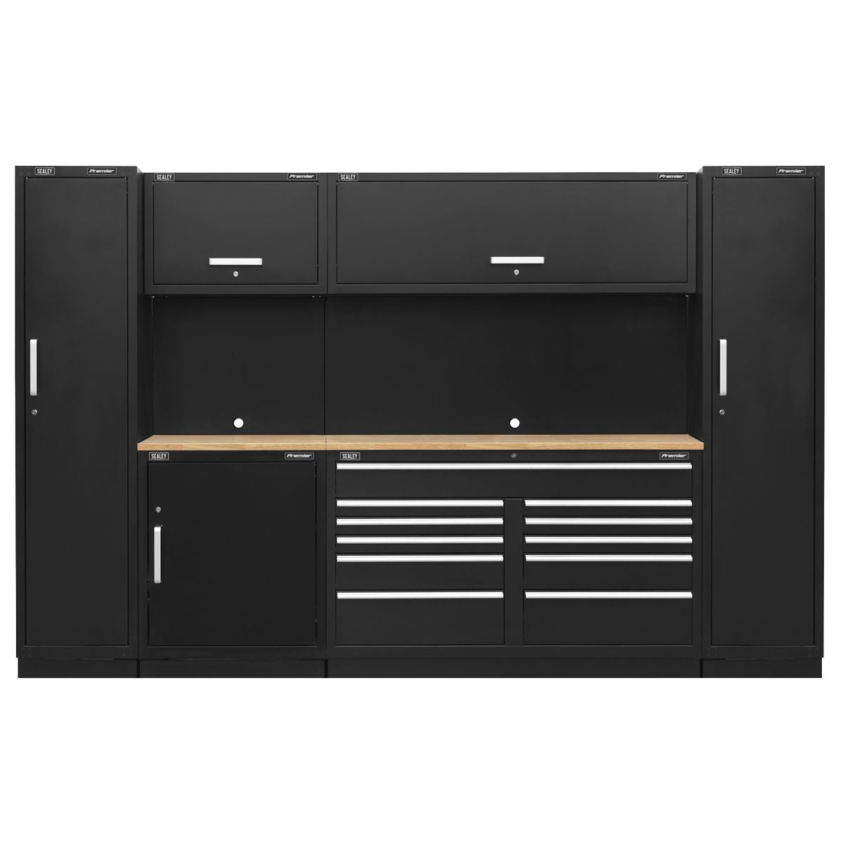 Sealey Premier Storage System with Pressed Wood Worktop 3.55m - Image 1