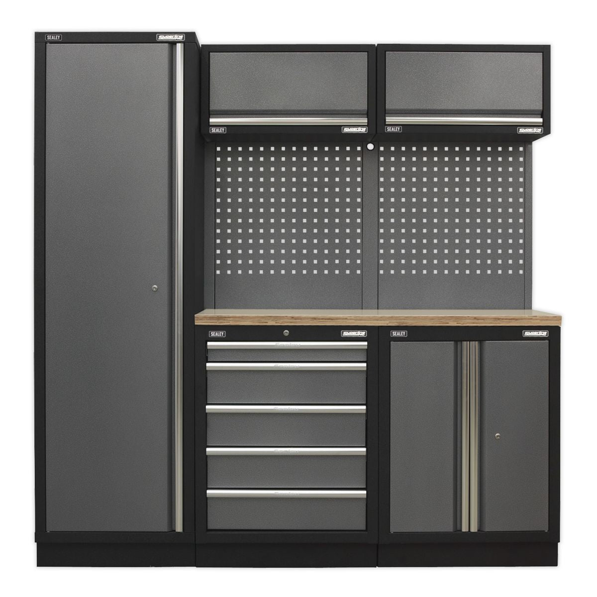 Sealey Superline PRO Storage System with Wood Worktop 2.0m - Image 1