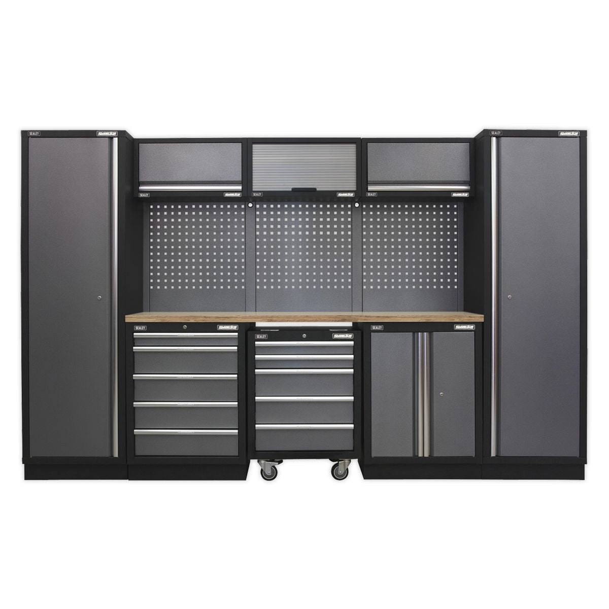 Sealey Superline PRO Storage System with Wood Worktop 3.2m - Image 1