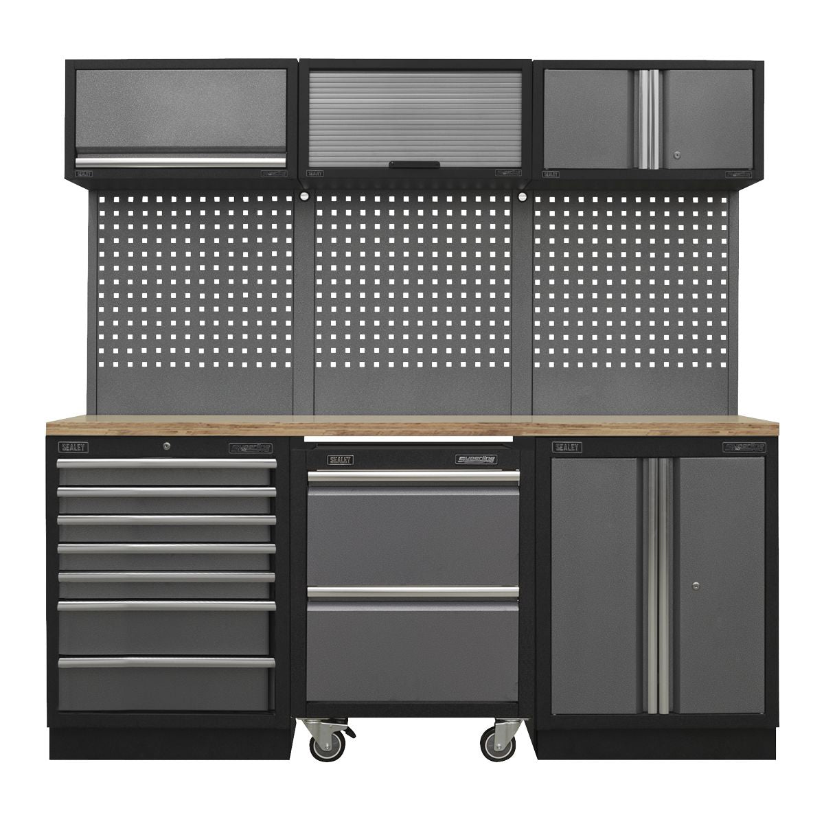 Sealey Superline PRO Storage System with Pressed Wood Worktop 2.04m - Image 1