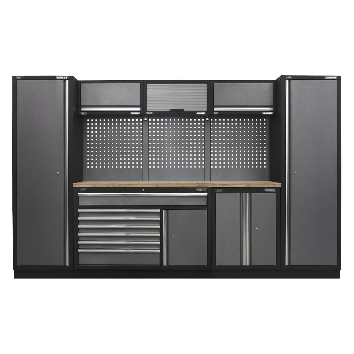 Sealey Superline PRO Storage System with Pressed Wood Worktop 3.24m - Image 1