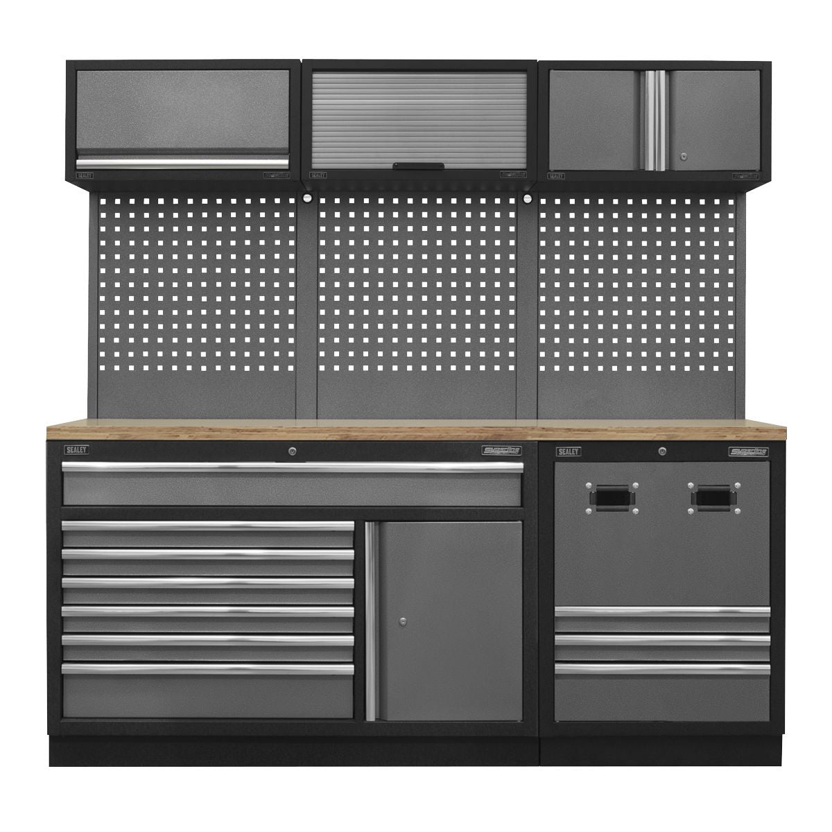 Sealey Superline PRO Modular Storage System Combo with Pressed Wood Worktop - Image 1