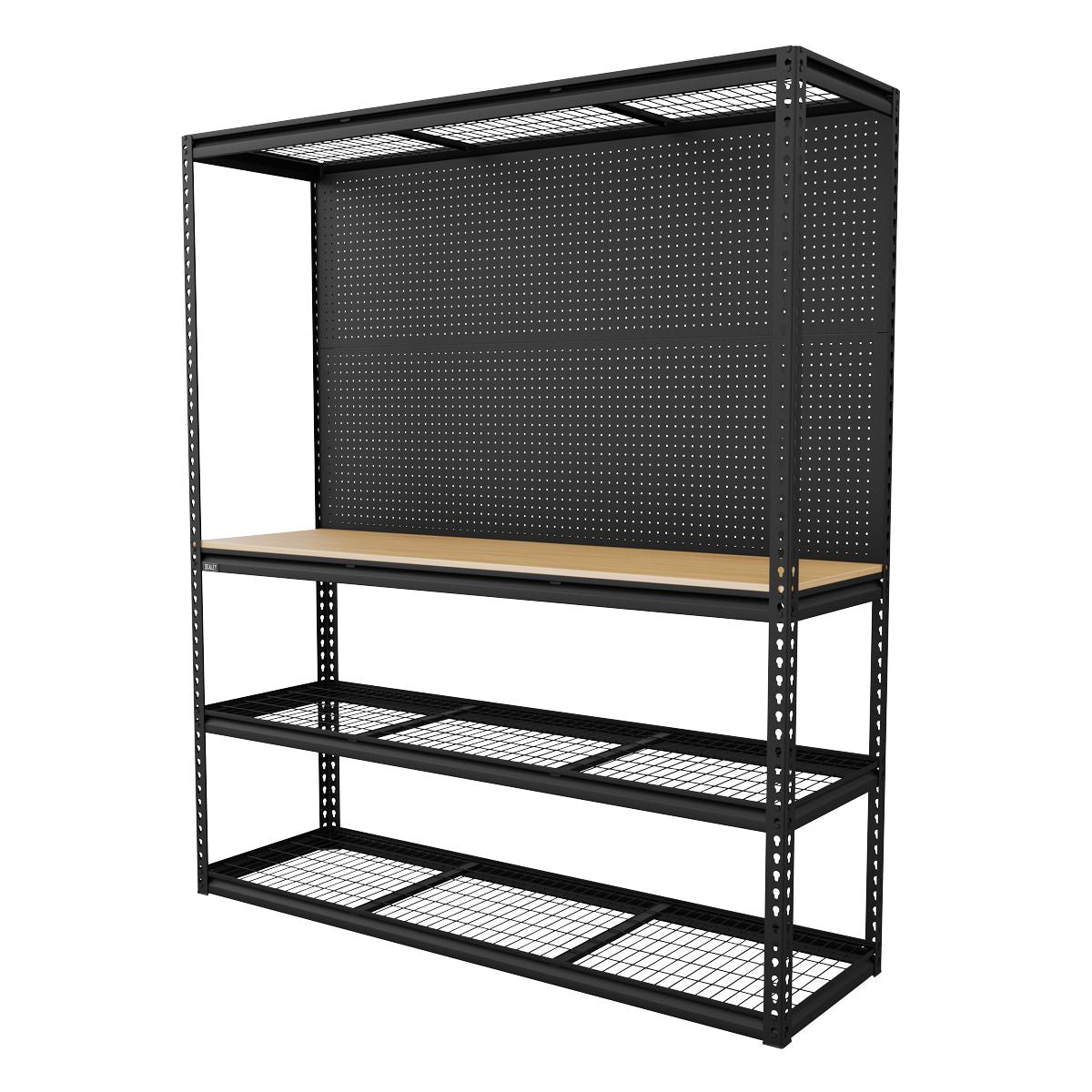 Sealey Heavy-Duty Modular Workbench with Racking & Pegboard 1820mm 300kg Capacity Per Level - Image 1